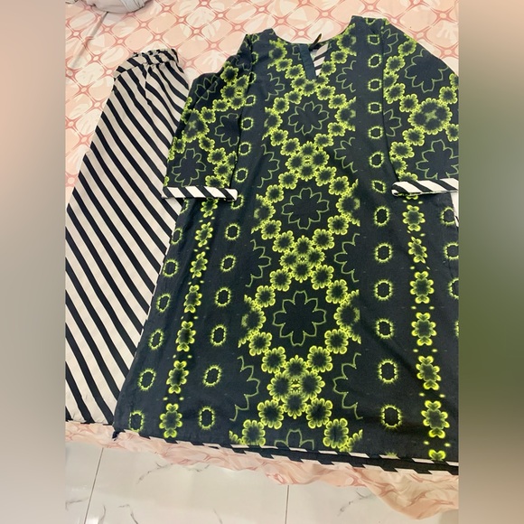 CHARIZMA Black and Green Patterned Dress - Picture 9 of 13
